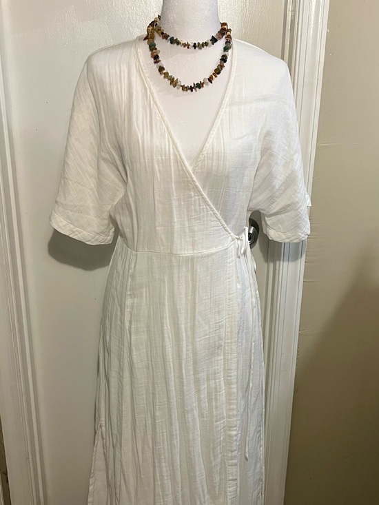 Outerknown Dresses & Skirts - Outerknown White Wrap-Style Midi Dress